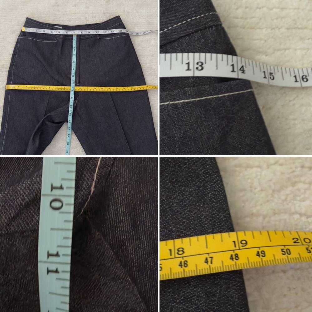 Studio Jax Pants Size 6 Dark Denim Tailored Straight Leg Vintage Y2K Canada Made - Picture 9 of 13
